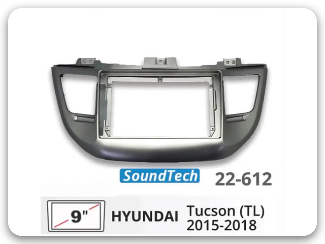 Black 9-inch fit frame, supplier photo, for the 2010–2015 Hyundai Tucson