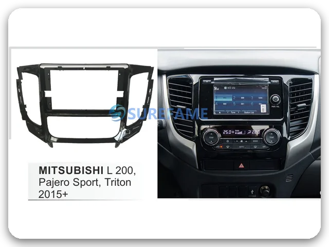 Black 9-inch fit frame, supplier photo, for the All years Mitsubishi L200