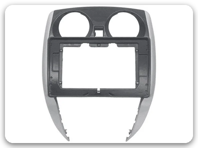 Black & silver 10-inch fit frame, supplier photo, for the 2012–2019 Nissan Note