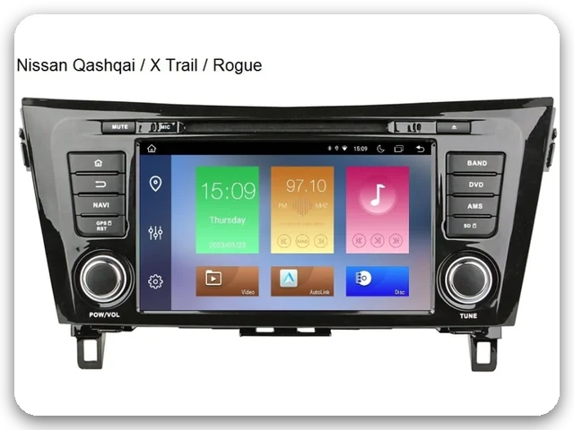 Black 10-inch fit frame, supplier photo, for the 2013 Nissan Qashqai / X-Trail