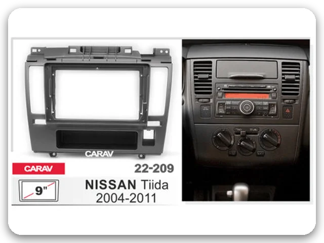Silver grey fit frame, supplier photo, for the 2004–2011 Nissan Tiida
