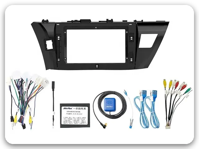 Black & silver 10-inch fit frame, supplier photo, for the 2014–2016 Toyota Corolla