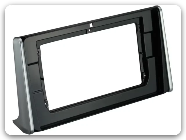 Black & silver 10-inch fit frame, supplier photo, for the 2019 Toyota RAV4